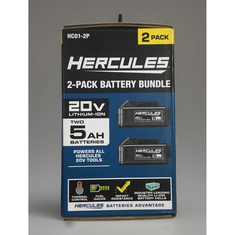 HERCULES 2-Pack Battery Bundle 20v Lithium-ion 5AH HC01-2P (P15030416) New